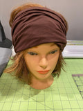 Chocolate Brown cotton elastic jersey sports wide women headband, Turban headband, yoga headband,  accessories, Brown headwear, Wide band
