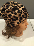 Leopard Animal Print Cotton Elastic Jersey Sports Wide Women Headband, Turban, Hat or Neck Scarf