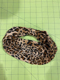 Brushed Leopard animal print cotton elastic jersey sports wide women headband turban accessories headwear cheetah