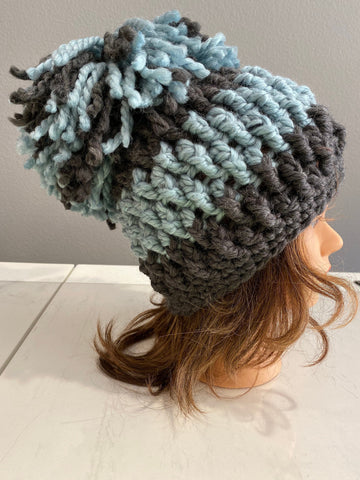 Charcoal and Stone Crochet Hat
