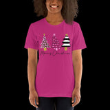 Pink and Leopard Christmas Tree Shirt, Christmas Shirt, Holiday Shirt, Christmas Graphic t-shirt, Cute Christmas Shirt, Unisex T-Shirt