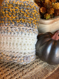 Chunky Infinity Cowl Scarf, Ivory, Gray and Mustard Chunky Scarf, Cowl Scarf, Winter Scarf, Infinity Scarf, Knit Scarf, yellow and gray cowl