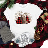 Plaid Christmas Trees Short-Sleeve Unisex T-Shirt, Buffalo Check Tree Shirt, Buffalo Plaid, Snowflake Shirt, Christmas Tree Shirt