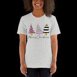 Pink and Leopard Christmas Tree Shirt, Christmas Shirt, Holiday Shirt, Christmas Graphic t-shirt, Cute Christmas Shirt, Unisex T-Shirt