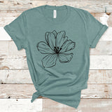 Magnolia Flower Shirt, Line Flower Shirt, Boho, Wildflower Shirt, Floral Shirt, Magnolia Shirts, Vintage shirt, Botanical Shirt, Plant Shirt