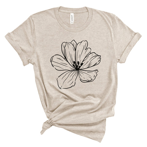 Magnolia Flower Shirt, Line Flower Shirt, Boho, Wildflower Shirt, Floral Shirt, Magnolia Shirts, Vintage shirt, Botanical Shirt, Plant Shirt