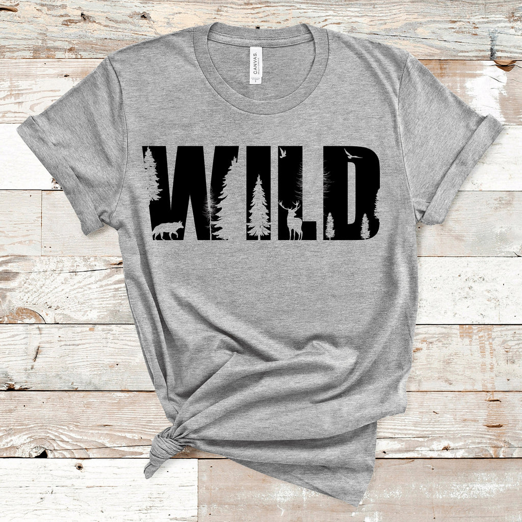 Wild T Shirt, Shirts for Women, Graphic Tees, Camping T Shirt