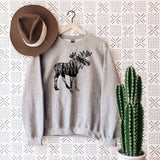Moose Sweatshirt, Moose Lover gift, Wildlife Tshirt Nature, Hunting Camping shirt, Moose with Mountains, Shirts for Husband, Gift for Her