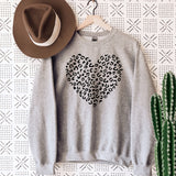 Leopard Heart Sweatshirt, Valentines Day Sweatshirt, Valentines Day Sweater, Heart Sweatshirt, Cute Valentine Sweatshirt, Love Sweater