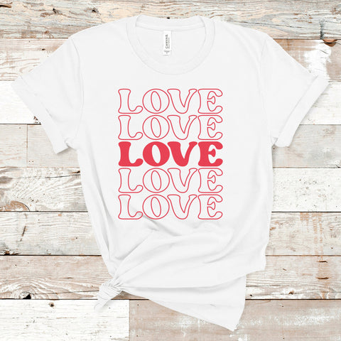 Love Love Love Shirt, Valentines Shirt, Valentines Day, Valentines Day Gift, Valentines Day Shirt, Gifts For Her, Gifts For Women, V-Day