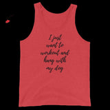 I Just Want To Workout And Hang With My Dog Tank, Workout Tanks For Women, Dog Shirt, Funny Gym Tank, Women's Workout Shirt