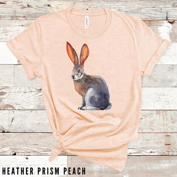 Rabbit Shirt, Hare Shirt, Easter Shirt, Old Fashioned Rabbit Tshirt, Gift for Her, Watercolor Rabbit Shirt, European Hare, Bunny Rabbit Tee
