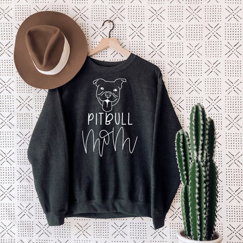 Pitbull Mom Sweatshirt, Pitbull Sweater, Dog mom Unisex Sweater, Dog mom sweatshirt, Dog mom, Gift for dog mom, Dog mom shirt, Pitbull Gifts