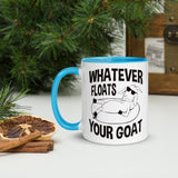 Whatever Floats Your Goat Mug, Goat Coffee Mug, Funny Mugs, Camping Mug, Hiking Mug, Graphic Mug, Gift for Her, Gift for Mom, Goats