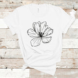 Magnolia Flower Shirt, Line Flower Shirt, Boho, Wildflower Shirt, Floral Shirt, Magnolia Shirts, Vintage shirt, Botanical Shirt, Plant Shirt