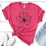 Magnolia Flower Shirt, Line Flower Shirt, Boho, Wildflower Shirt, Floral Shirt, Magnolia Shirts, Vintage shirt, Botanical Shirt, Plant Shirt