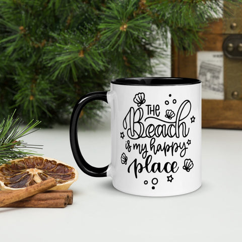 The Beach Is My Happy Place Mug, Beach, Vacation Coffee, Graphic Coffee, Beach Life, Ocean Lover, Beach Lover, Shell Lover, Sand and Surf