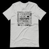 Womens Valentines Day Shirt, Cute Valentines Day Shirt, Heart Shirt, Kisses and flowers shirt, Valentines Tee, Love cupid shirt, cherub tee