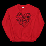 Leopard Heart Sweatshirt, Valentines Day Sweatshirt, Valentines Day Sweater, Heart Sweatshirt, Cute Valentine Sweatshirt, Love Sweater