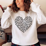 Leopard Heart Sweatshirt, Valentines Day Sweatshirt, Valentines Day Sweater, Heart Sweatshirt, Cute Valentine Sweatshirt, Love Sweater
