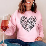 Leopard Heart Sweatshirt, Valentines Day Sweatshirt, Valentines Day Sweater, Heart Sweatshirt, Cute Valentine Sweatshirt, Love Sweater