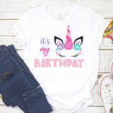 It's My Birthday Shirt, Unicorn Birthday Shirt, Girl's Birthday Top, Birthday Unicorn Shirt, Birthday shirt for her, Cute Birthday Tee