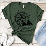 Compass Shirt, Compass Mountain Shirt, Camping Shirt, Outdoor Shirt, Adventure Shirt, Hiking Shirt, Gift for Him, Gift for Her, Gift for Dad