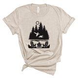 Adirondack Chairs Campfire Shirt, Forest Woods Scene Shirt, Woods scene Shirt, Hiking Shirt, Camping Shirt, Nature Shirt, Gift for her