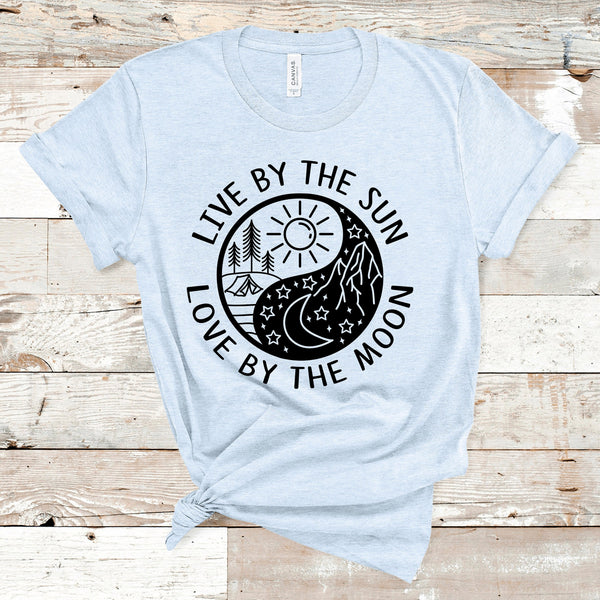 Live By The Sun Love By The Moon Shirt,  Stars Day Night Shirt, Gift for Women, Hiking, Camping Shirt, Sun and Moon Shirt, Sun Moon Stars