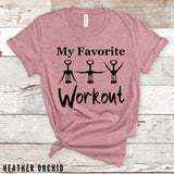 My Favorite Workout Shirt, Funny Wine Shirt, Wine Lover Gift, Corkscrew T-shirt, Funny Wine Tee, Wine Workout Tshirt, Funny Corkscrew Shirt