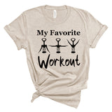 My Favorite Workout Shirt, Funny Wine Shirt, Wine Lover Gift, Corkscrew T-shirt, Funny Wine Tee, Wine Workout Tshirt, Funny Corkscrew Shirt
