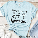 My Favorite Workout Shirt, Funny Wine Shirt, Wine Lover Gift, Corkscrew T-shirt, Funny Wine Tee, Wine Workout Tshirt, Funny Corkscrew Shirt