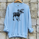 Moose Sweatshirt, Moose Lover gift, Wildlife Tshirt Nature, Hunting Camping shirt, Moose with Mountains, Shirts for Husband, Gift for Her