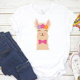 Llama Shirt, Kid's Llama Top, Llama Top for girls, Cute llama Shirt, Gift for her, gift for daughter, Llama with flowers Shirt