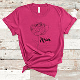 Flower with Mom Shirt, Mother's Day Shirt, Rose Shirt, Line Flower Tee, Mom Shirt, Wildflowers, Spring Shirt, Gift for Her, Gift for Mom