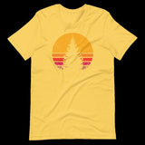 Retro Sunset Pine Tree Short-Sleeve Unisex T-Shirt, Nature Shirt, Camping Shirt, Hiking Tee, Christmas Shirt