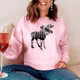 Moose Sweatshirt, Moose Lover gift, Wildlife Tshirt Nature, Hunting Camping shirt, Moose with Mountains, Shirts for Husband, Gift for Her