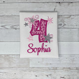 Stars and Pink Leopard Birthday Shirt, Girls Birthday Shirt, Pink Leopard Age Shirt, Stars Birthday Shirt, Embroidery Shirt, Gift for Girl