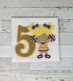 Cheerleader Birthday Shirt, Girls Birthday Shirt,Cheerleading Age Shirt, Girls Birthday Shirt, Embroidery Shirt, Gift for Girl
