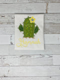 Cactus Name Shirt, Girls Cactus Name Shirt, Cactus Succulent Embroidered Shirt, Plant Shirt, Embroidery Birthday Shirt, Gift for Girl