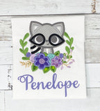 Raccoon Name Shirt, Girls Raccoon Name Shirt, Raccoon Embroidered Shirt, Animal Em Shirt, Embroidery Birthday Shirt, Gift for Girl