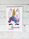 Unicorn Age on Hat Birthday Shirt, Girls Birthday Shirt, Flower Unicorn Shirt, Custom Birthday Top, Embroidery Birthday Shirt, Gift for Girl