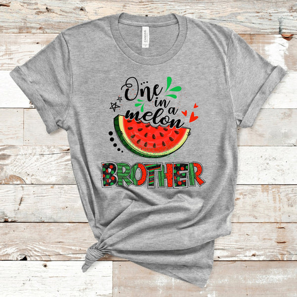 One In A Melon Brother, Watermelon Brother Shirt, Camping Shirt, Gift for Brother Tee, Summer Watermelon, Favorite Brother Unisex T-Shirt