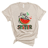 One In A Melon Sister Shirt, Watermelon Shirt, Gift for Her, Gift for Sister, Sister Birthday, Watermelon Theme T-Shirt, Summer Unisex Tee