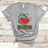 One In A Melon Sister Shirt, Watermelon Shirt, Gift for Her, Gift for Sister, Sister Birthday, Watermelon Theme T-Shirt, Summer Unisex Tee