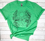 Landscape Shirt, Gift for Her, Camping Gift, Hiking Shirt, Outdoor Shirt, As Above So Below, Mountain Themed Shirts, Forest Shirt, Southwest