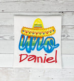 Uno Birthday Shirt, Boys Birthday Shirt, Sombrero Birthday Shirt, Fiesta Birthday Shirt, Embroidery Birthday Shirt, Gift for Boys