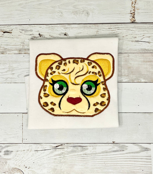 Cheetah Girl Shirt for girls, Cheetah Embroidery Shirt for girl, Embroidery Cat Shirt, Custom shirt girls, customizable