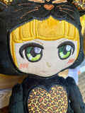 Cat Girl Embroidered Doll with PJ Cat Costume