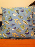 Blue Loose Leaf Decorative Pillow Cover 16 x 16 inch with Gorgeous Home Decor Fabric Loose Leaf Daybreak